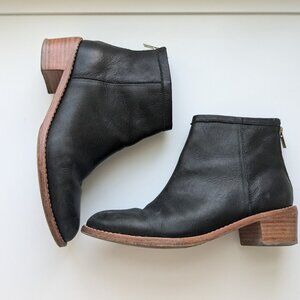Loeffler Randall Women's Leather Back Zip Ankle Booties Black Size 6.5